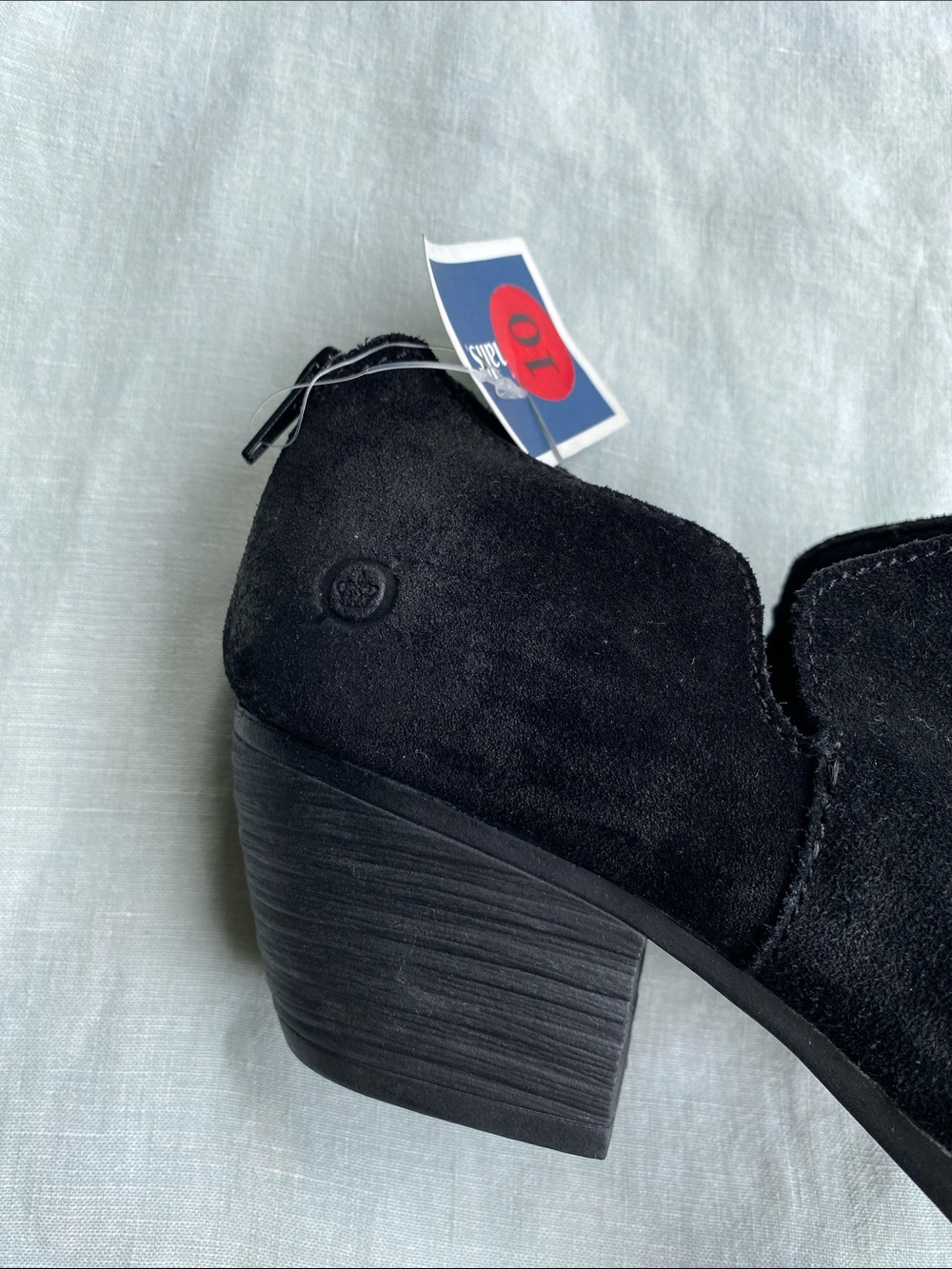 NWT Born black nubuck leather Antonia zip ankle boots - Picture 7 of 12